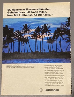 Werbeanzeige/advertisement A5:  Lufthansa St. Maarten      1989 (WA554)