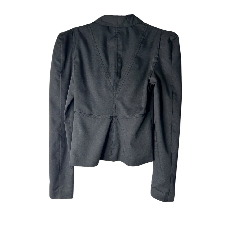 Blazer Kardashian Colección Mujer Talla S Negro Recortado Un Botón Manga Larga Foto 3 de 4