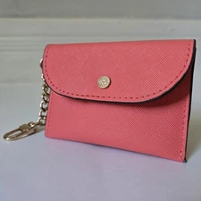 Anne Klein Keychain Card Holder Coin Purse Pink With Gold
