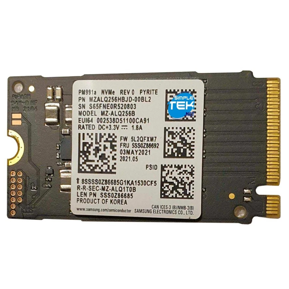 Samsung Pm991a Ssd M.2 2242 128Gb Pcie Nvme Mz-alq128b Refurbished - Image 3 of 4