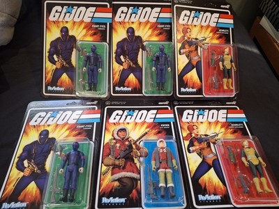 Lot of 6 2022 G.I. JOE SUPER 7 ReAction Snake Eyes Scarlett Kwinn In FACTORY BOX