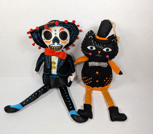 Target Halloween Cat & Dia De Los Muertos Hyde n Eek Soft Fabric Skeleton Catrin