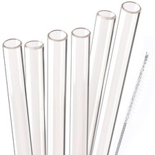 Reusable Smoothie Straws 10 Inch Long Wide Mouth Plastic Straight Drinking Straw