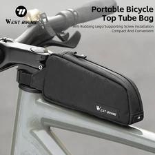 WEST BIKING Bike Top Tube Bag Bicycle Front Frame Cycling Bag Strap Screw Fixed