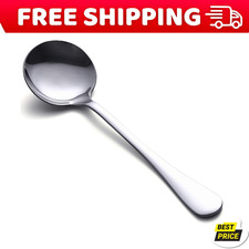 Soup Spoons 8-Piece Premium Stainless Steel Spoons round Spoons, Heavy-Weight