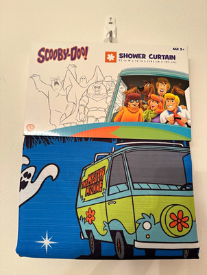 Scooby-Doo! Cartoon Shower Curtain 72 x 72 in Multicolor Fabric Bathroom