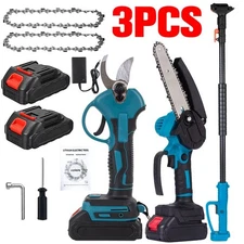 3pcs High-Reach Pro Telescopic Pruning Shear Saw &Lithium-Ion Rechargeable Drill