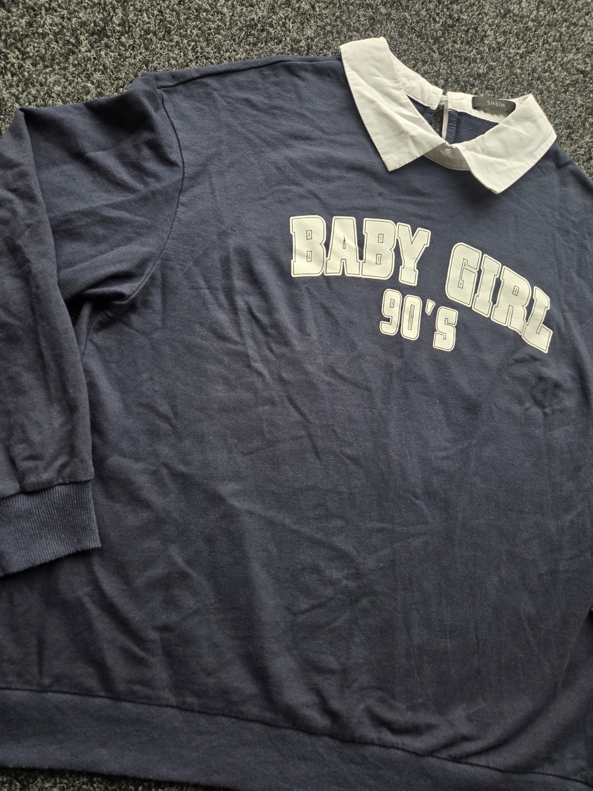 Baby Girl 90’s Slogan Collared Long Sleeve Top Shein Size L. image 5