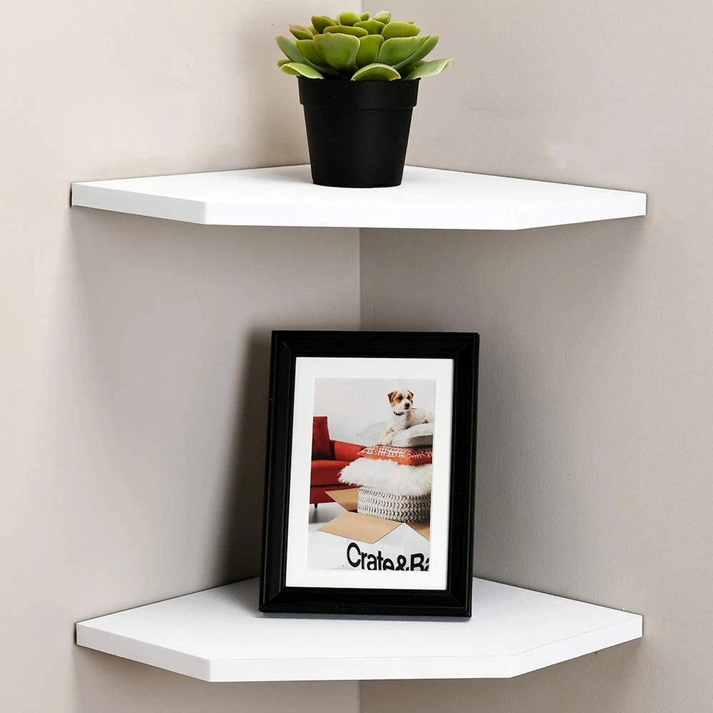 12 Inch Floating Corner Shelves Set of 2 Wall Mounted Storage
