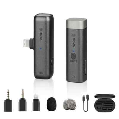 BOYA BY-WM3D 2,4 G professionelles kabelloses Lavaliermikrofon mit Blitz UK