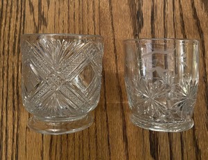 pressed daisy diamonds drinking glasses clear glass