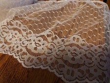 NEW:WHITE LACE Edging, 7.5" W x4 yds, Slightly gathered-Sewing, Wedding, Crafts