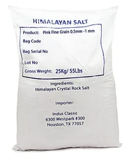 IndusClassic Bulk Natural Himalayan Edible Pink Cooking Crystal Sea Salt - 55 LB