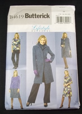 Butterick Pattern 4619 Misses jacket top skirt pants Sz FF 16-22 | eBay