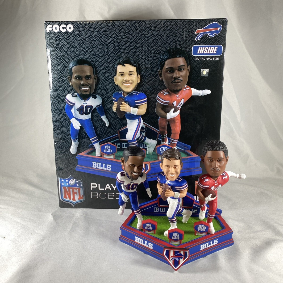 Allen crabbe bobble head アレンクラブボブルヘッド Josh Allen Von Miller Stefon Diggs Buffalo Bills Triple Bobblehead
