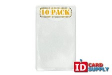 Pack of 10 - Clear Vinyl ID Holder with Slot and Chain Holes - Portrait/Vertical