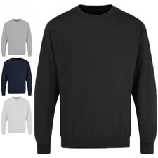 Image of Adults Plain Crew Neck Set-in Sweatshirt - Winter Warm Casual Top for Men Women