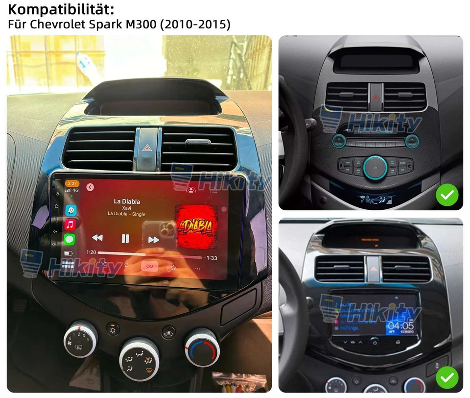 9" 4+64GB 8-Core CarPlay Android 13 Radio Für Chevrolet Spark GPS Navi WiFi RDS - Bild 2 von 4