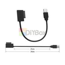 7 6 13Pin SATA Slimline to USB 2.0 Adapter Cable for Laptop CD DVD Rom Drive DIY