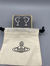 Vivienne Westwood Pave Encrusted Heart Earrings With CZ Orb Drop  bag