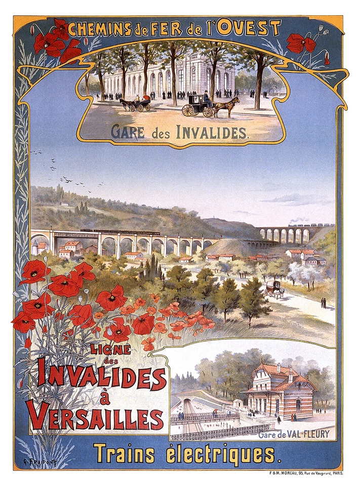 MESIDÉESDECADEAUX Affiche chemin de fer Ouest - Invalides Versailles