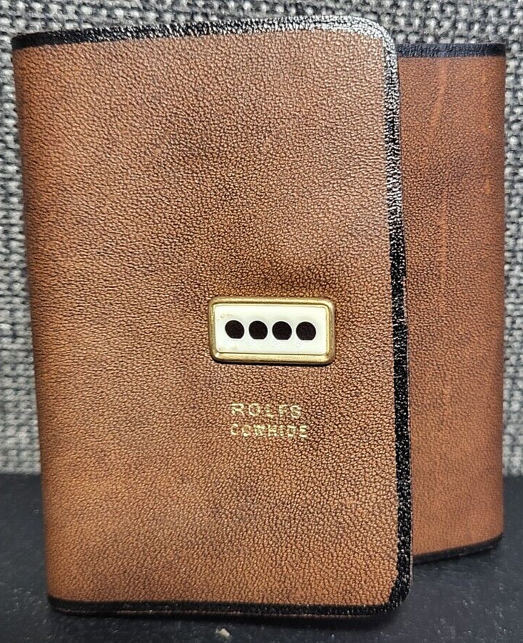 Vintage Rolfs POSITIVE LOCK KEY KADDY CASE Brown w/ Black Trim, Cowhide, NWT! eBay