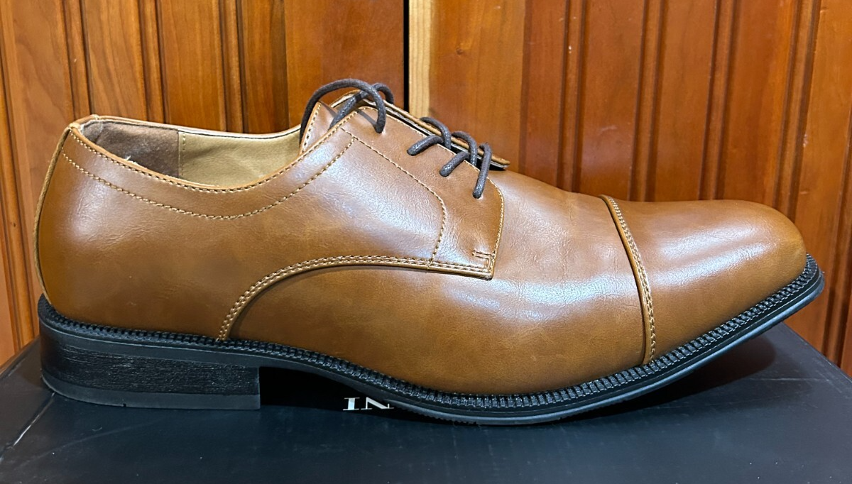 SAOLA Scarpa elegante uomo Alfani "Adam" punta a cappuccio derby stringata marrone taglia 13 W indossata una volta