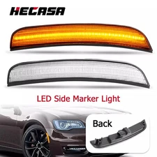 Clear LED Front Bumper Side Marker Lights For Chrysler 300 300C 300S 2015-2023