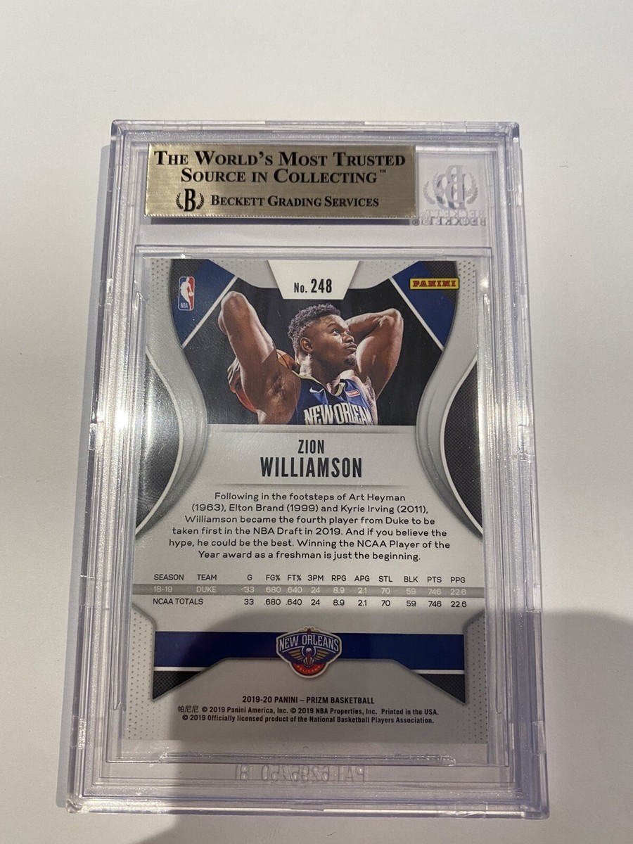 2019-20 Panini Prizm Zion Williamson Base Rookie BGS 9.5 GEM