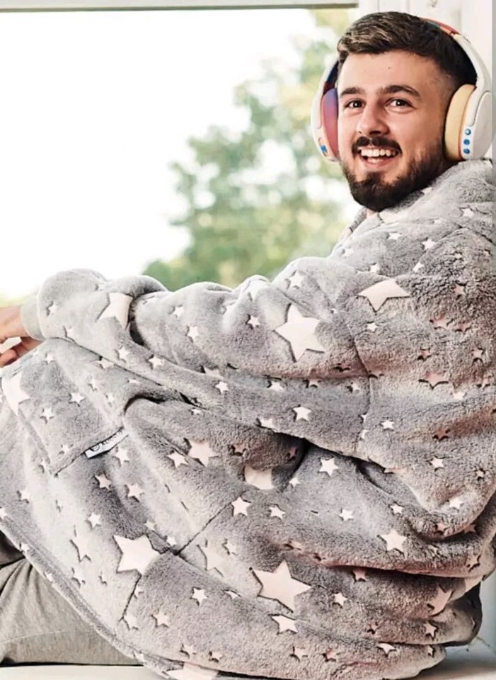 Kudd.ly Hoodie Blanket Starlight Glows In Dark UNISEX with Original Bag