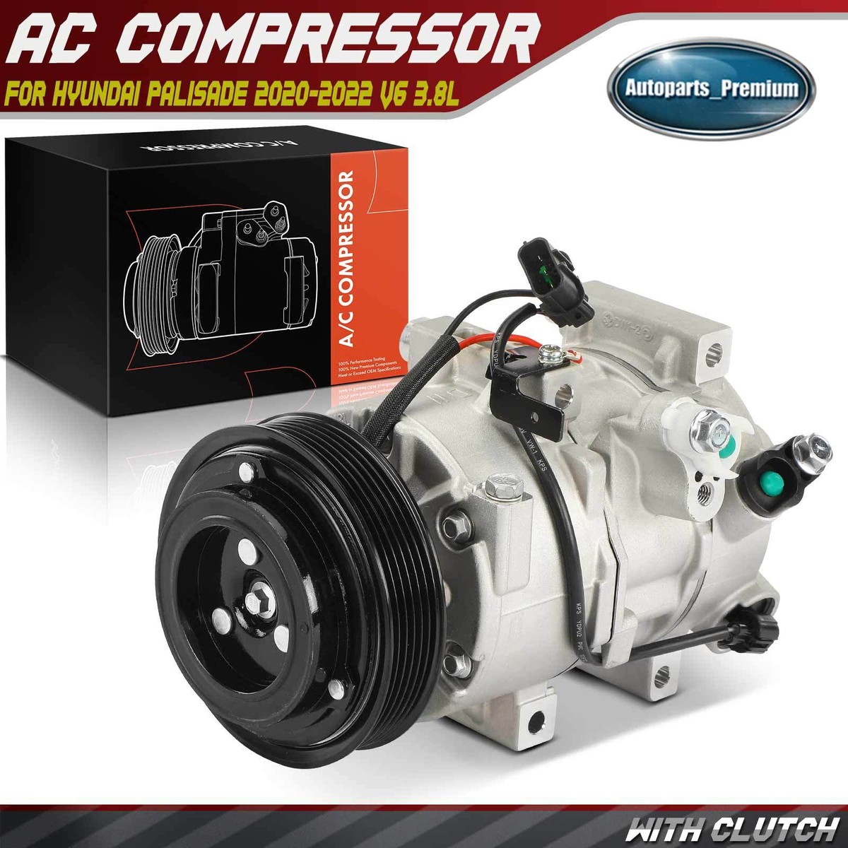 A/C Compressor w/ DVE18N Compressor for Hyundai Palisade 2020-2022
