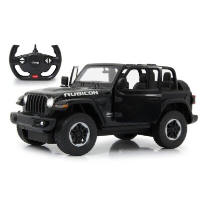 Jamara RC Jeep Wrangler JL 1:14 | Schwarz | 2,4GHz | Manuelle Tür | Fahrzeug