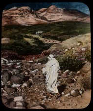JESUS DRIVEN TO THE WILDERNESS C1910 Magic Lantern Slide CHRISTIAN RELIGION