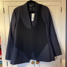 Nina Ricci Blue Pinstripe Structured Blazer Women 38 Uk12 Rrp£1960 Designer New