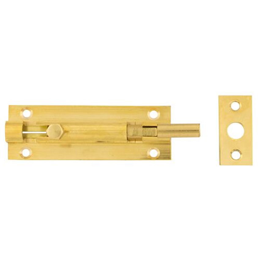 TSS Necked Barrel Bolt 76mm Polished Brass (TSSNBARB3B)