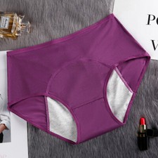 Breathable leak proof mid-rise panties for women Purple P