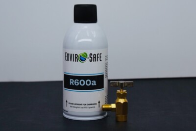 R600a UPRIGHT, Isobutane, Self-Sealing Valve, 1 can with TopTap