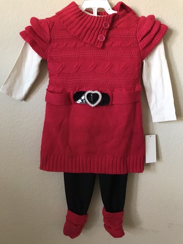 NWT Shiny Heart Toddler Girls' 3 Pc 
