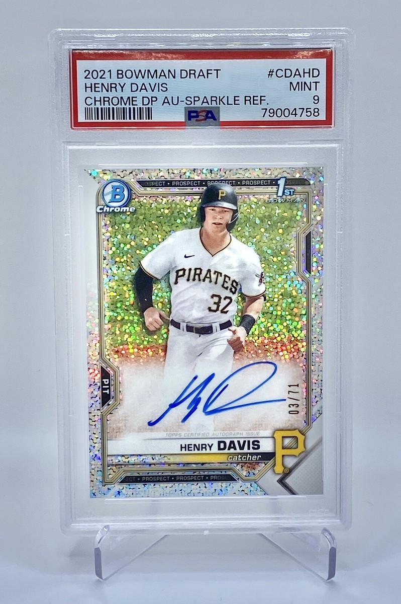 Henry Davis 2021 Bowman Draft Chrome 1st Auto RC Sparkle Refractor 