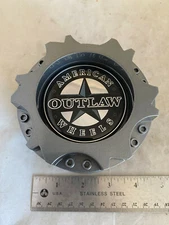 1- American Outlaw Gloss Gunmetal Wheel Rim Hub Cover Center Cap BC-894 A B