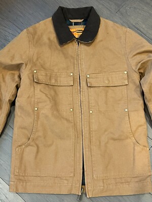 CornerStone Washed Duck Cloth Chore Coat CSJ50 Brown Size XS