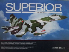 2000'S DOCUMENT DOUBLE SIDED FIGHTER SUKHOI SU-35 RUSSIAN AIRCRAFT  