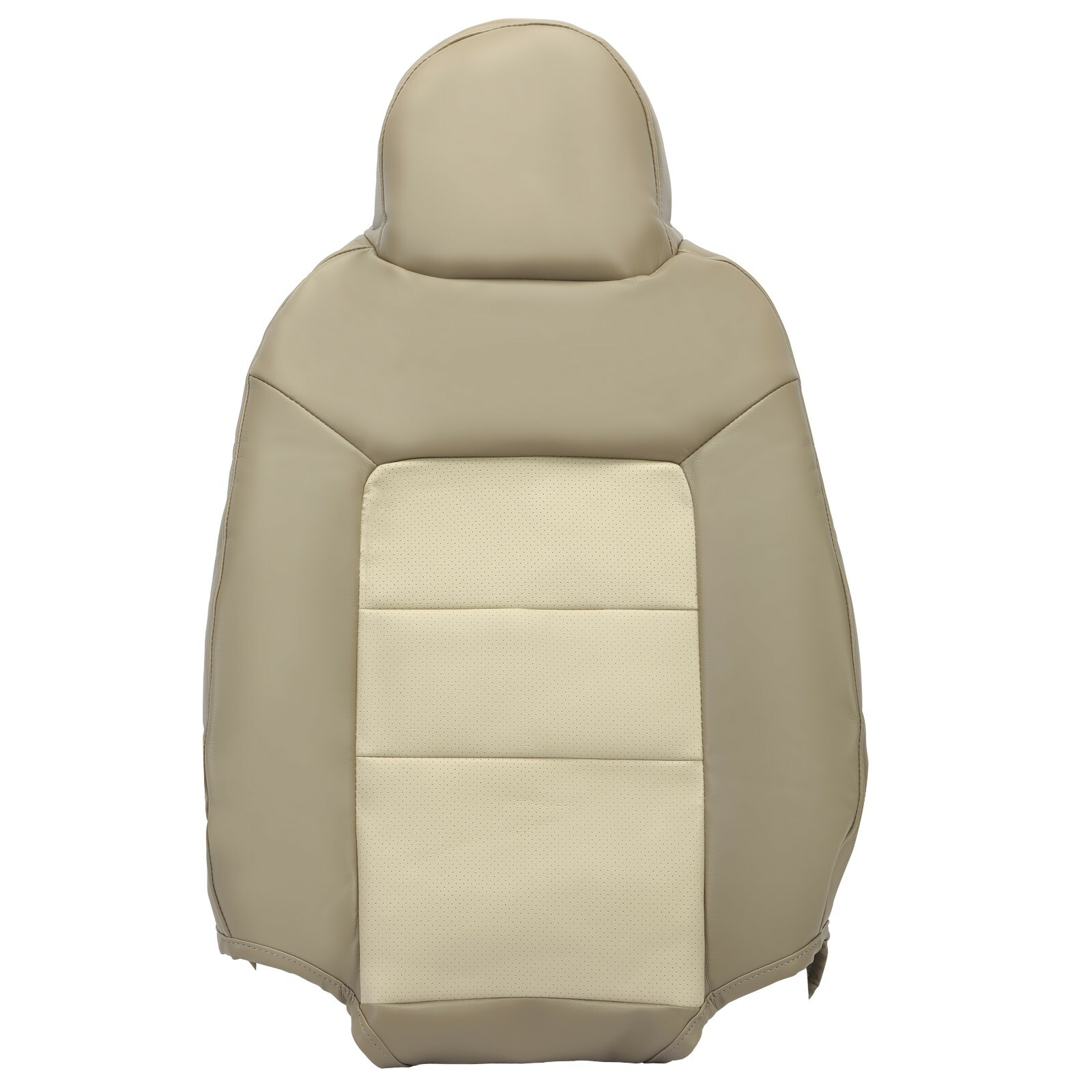 Driver Seat Cover Set – Perforated 2-Tone Tan – Fits 2003-2006 Ford Expedition Eddie Bauer – Unbranded