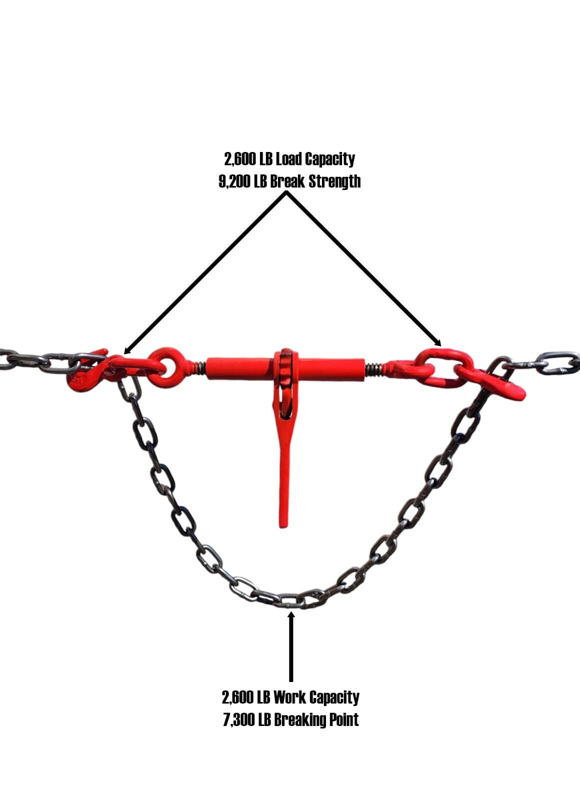 VCT 4 Pack Ratchet Chain Load Binder Set 1/4"- 5/16" Tie Down Rigging Equipment
