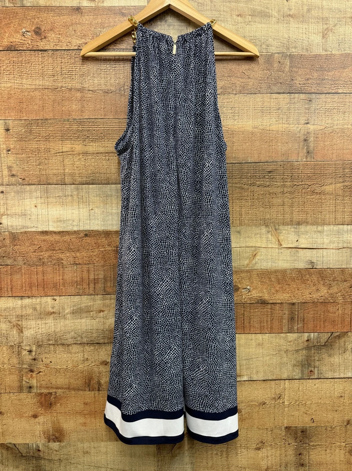 Abito donna smanicato Michael Michael Kors blu navy e bianco catena reggicalze XL