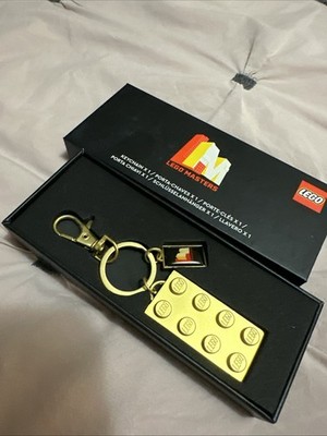 LEGO MASTERS TV PROMO Gold Chrome Lego Brick Keychain Keyring with clip