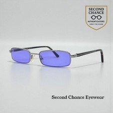 Giorgio Armani GA272-Y2K Vintage Sunglasses-New Solid Violet Blue Custom Lenses
