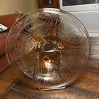 Hazel Atlas Pink Depression Glass Royal Lace 3 Footed Console Bowl 11” Round