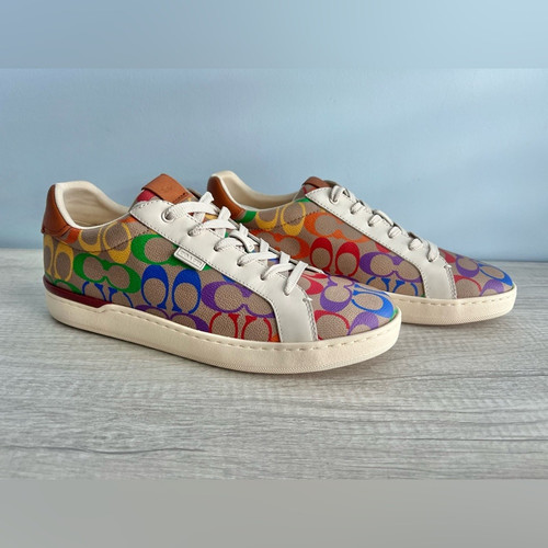 Coach Damen Lowline Low-Top Sneaker in Rainbow Signature Canvas Größe 11B - Bild 1 von 13