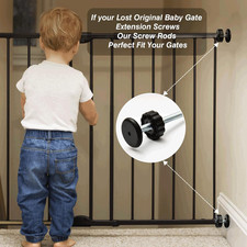 4 PCS Baby Gate Replacement Parts, 8MM Baby Gate Spindle Rods, Hardware Parts...
